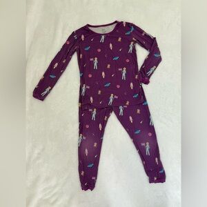 Kyte Baby Barbie 5t Purple Astronaut Print Long Sleeve Pajama Set